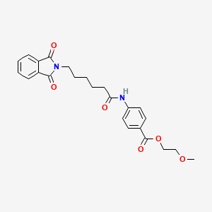 molecular formula C24H26N2O6 B11683575 2-methoxyethyl 4-[6-(1,3-dioxo-2,3-dihydro-1H-isoindol-2-yl)hexanamido]benzoate 