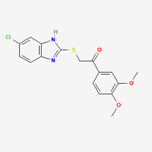 2-[(5-chloro-1H-benzimidazol-2-yl)sulfanyl]-1-(3,4-dimethoxyphenyl)ethanone