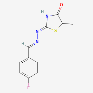 2-[(2E)-2-(4-fluorobenzylidene)hydrazinyl]-5-methyl-1,3-thiazol-4(5H)-one