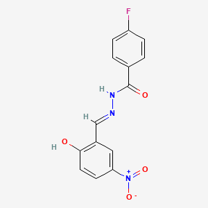 molecular formula C14H10FN3O4 B11683641 4-fluoro-N'-[(E)-(2-hydroxy-5-nitrophenyl)methylidene]benzohydrazide 