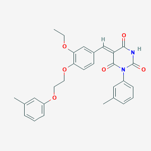 (5Z)-5-{3-ethoxy-4-[2-(3-methylphenoxy)ethoxy]benzylidene}-1-(3-methylphenyl)pyrimidine-2,4,6(1H,3H,5H)-trione