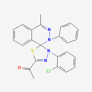 molecular formula C24H19ClN4OS B11683686 1-[3'-(2-chlorophenyl)-4-methyl-2-phenyl-2H,3'H-spiro[phthalazine-1,2'-[1,3,4]thiadiazol]-5'-yl]ethanone 