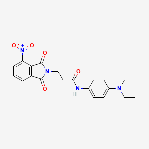 molecular formula C21H22N4O5 B11683687 N-[4-(diethylamino)phenyl]-3-(4-nitro-1,3-dioxo-1,3-dihydro-2H-isoindol-2-yl)propanamide 