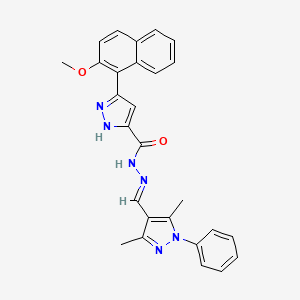 N'-[(E)-(3,5-Dimethyl-1-phenyl-1H-pyrazol-4-YL)methylidene]-3-(2-methoxy-1-naphthyl)-1H-pyrazole-5-carbohydrazide