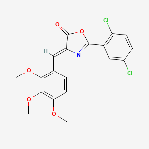 molecular formula C19H15Cl2NO5 B11683707 (4Z)-2-(2,5-dichlorophenyl)-4-(2,3,4-trimethoxybenzylidene)-1,3-oxazol-5(4H)-one 