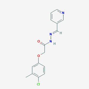 molecular formula C15H14ClN3O2 B11683723 2-(4-chloro-3-methylphenoxy)-N'-[(E)-pyridin-3-ylmethylidene]acetohydrazide 