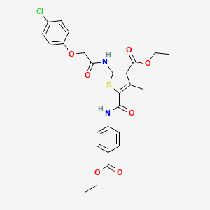 Ethyl 2-{[(4-chlorophenoxy)acetyl]amino}-5-{[4-(ethoxycarbonyl)phenyl]carbamoyl}-4-methylthiophene-3-carboxylate