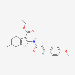 Ethyl 2-{[(2E)-3-(4-methoxyphenyl)-2-propenoyl]amino}-6-methyl-4,5,6,7-tetrahydro-1-benzothiophene-3-carboxylate