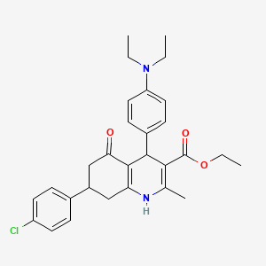 Ethyl 7-(4-chlorophenyl)-4-[4-(diethylamino)phenyl]-2-methyl-5-oxo-1,4,5,6,7,8-hexahydroquinoline-3-carboxylate