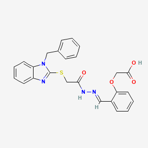 (2-{[2-(1-Benzyl-1H-benzoimidazol-2-ylsulfanyl)-acetyl]-hydrazonomethyl}-phenoxy)-acetic acid