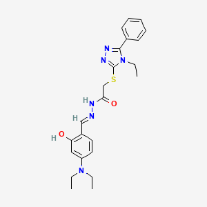 N'-{(E)-[4-(diethylamino)-2-hydroxyphenyl]methylidene}-2-[(4-ethyl-5-phenyl-4H-1,2,4-triazol-3-yl)sulfanyl]acetohydrazide