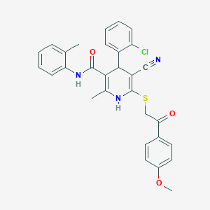 4-(2-chlorophenyl)-5-cyano-6-{[2-(4-methoxyphenyl)-2-oxoethyl]sulfanyl}-2-methyl-N-(2-methylphenyl)-1,4-dihydropyridine-3-carboxamide