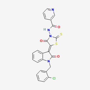 (Z)-N-(5-(1-(2-chlorobenzyl)-2-oxoindolin-3-ylidene)-4-oxo-2-thioxothiazolidin-3-yl)nicotinamide