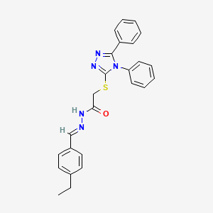 2-[(4,5-diphenyl-4H-1,2,4-triazol-3-yl)sulfanyl]-N'-[(E)-(4-ethylphenyl)methylidene]acetohydrazide