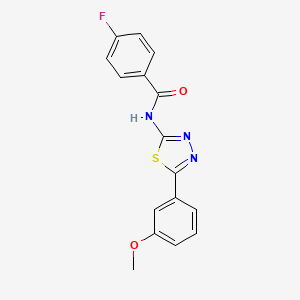 molecular formula C16H12FN3O2S B11683832 4-fluoro-N-[5-(3-methoxyphenyl)-1,3,4-thiadiazol-2-yl]benzamide 