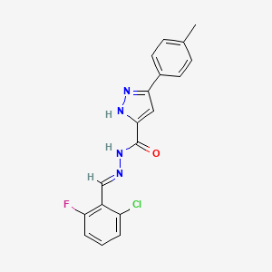 N'-[(E)-(2-chloro-6-fluorophenyl)methylidene]-3-(4-methylphenyl)-1H-pyrazole-5-carbohydrazide