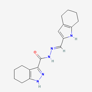 N'-[(E)-4,5,6,7-tetrahydro-1H-indol-2-ylmethylidene]-4,5,6,7-tetrahydro-1H-indazole-3-carbohydrazide