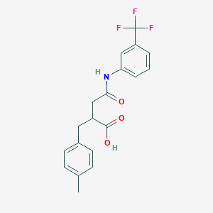 molecular formula C19H18F3NO3 B11683857 2-(4-Methylbenzyl)-4-oxo-4-{[3-(trifluoromethyl)phenyl]amino}butanoic acid 