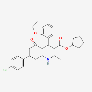 Cyclopentyl 7-(4-chlorophenyl)-4-(2-ethoxyphenyl)-2-methyl-5-oxo-1,4,5,6,7,8-hexahydroquinoline-3-carboxylate