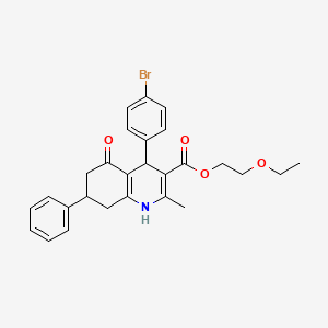 2-Ethoxyethyl 4-(4-bromophenyl)-2-methyl-5-oxo-7-phenyl-1,4,5,6,7,8-hexahydroquinoline-3-carboxylate