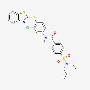 N-[4-(1,3-benzothiazol-2-ylsulfanyl)-3-chlorophenyl]-4-(dipropylsulfamoyl)benzamide