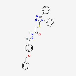 N'-{(E)-[4-(benzyloxy)phenyl]methylidene}-2-[(4,5-diphenyl-4H-1,2,4-triazol-3-yl)sulfanyl]acetohydrazide