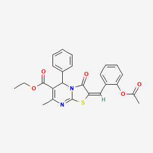 ethyl (2E)-2-[2-(acetyloxy)benzylidene]-7-methyl-3-oxo-5-phenyl-2,3-dihydro-5H-[1,3]thiazolo[3,2-a]pyrimidine-6-carboxylate