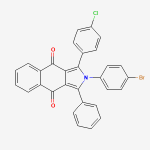 molecular formula C30H17BrClNO2 B11683898 2-(4-bromophenyl)-1-(4-chlorophenyl)-3-phenyl-2H-benzo[f]isoindole-4,9-dione 