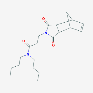 molecular formula C20H30N2O3 B11683947 N,N-dibutyl-3-(1,3-dioxo-1,3,3a,4,7,7a-hexahydro-2H-4,7-methanoisoindol-2-yl)propanamide 