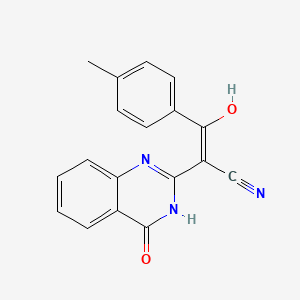 molecular formula C18H13N3O2 B11683950 3-(4-Methylphenyl)-3-oxo-2-[(2E)-4-oxo-1,2,3,4-tetrahydroquinazolin-2-ylidene]propanenitrile 