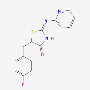 (2E)-5-(4-fluorobenzyl)-2-(pyridin-2-ylimino)-1,3-thiazolidin-4-one