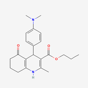 molecular formula C22H28N2O3 B11683962 Propyl 4-[4-(dimethylamino)phenyl]-2-methyl-5-oxo-1,4,5,6,7,8-hexahydroquinoline-3-carboxylate 