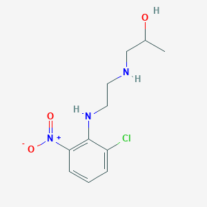 molecular formula C11H16ClN3O3 B11683966 1-({2-[(2-Chloro-6-nitrophenyl)amino]ethyl}amino)propan-2-ol 