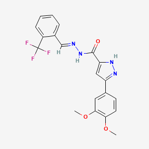 3-(3,4-Dimethoxy-PH)-N'-(2-(tri-F-ME)benzylidene)-1H-pyrazole-5-carbohydrazide