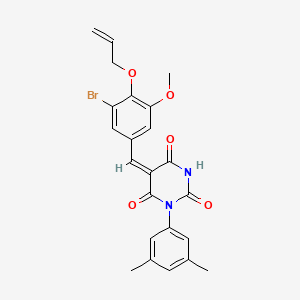 (5E)-5-[3-bromo-5-methoxy-4-(prop-2-en-1-yloxy)benzylidene]-1-(3,5-dimethylphenyl)pyrimidine-2,4,6(1H,3H,5H)-trione