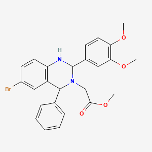 methyl [6-bromo-2-(3,4-dimethoxyphenyl)-4-phenyl-1,4-dihydroquinazolin-3(2H)-yl]acetate