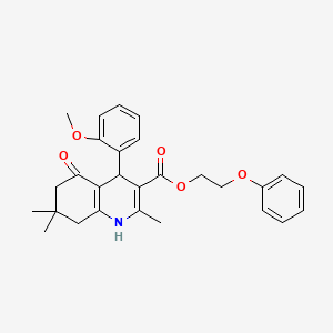 2-Phenoxyethyl 4-(2-methoxyphenyl)-2,7,7-trimethyl-5-oxo-1,4,5,6,7,8-hexahydroquinoline-3-carboxylate