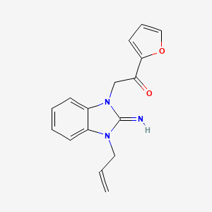 1-(furan-2-yl)-2-[2-imino-3-(prop-2-en-1-yl)-2,3-dihydro-1H-benzimidazol-1-yl]ethanone