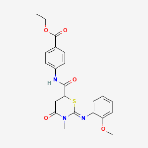 ethyl 4-[({(2Z)-2-[(2-methoxyphenyl)imino]-3-methyl-4-oxo-1,3-thiazinan-6-yl}carbonyl)amino]benzoate