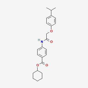 molecular formula C24H29NO4 B11684034 Cyclohexyl 4-{2-[4-(propan-2-yl)phenoxy]acetamido}benzoate 