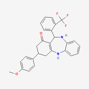 9-(4-Methoxyphenyl)-6-[2-(trifluoromethyl)phenyl]-5,6,8,9,10,11-hexahydrobenzo[b][1,4]benzodiazepin-7-one