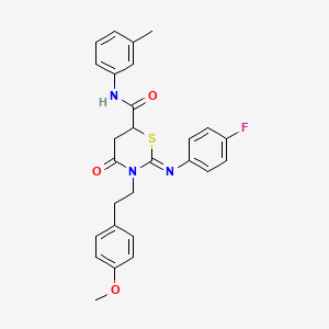 (2E)-2-[(4-fluorophenyl)imino]-3-[2-(4-methoxyphenyl)ethyl]-N-(3-methylphenyl)-4-oxo-1,3-thiazinane-6-carboxamide