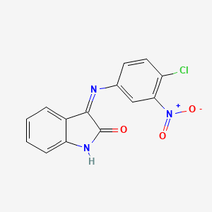 (3E)-3-[(4-Chloro-3-nitrophenyl)imino]-1,3-dihydro-2H-indol-2-one