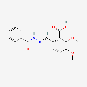 molecular formula C17H16N2O5 B11684144 2,3-dimethoxy-6-{(E)-[2-(phenylcarbonyl)hydrazinylidene]methyl}benzoic acid 