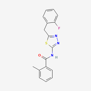 N-[5-(2-fluorobenzyl)-1,3,4-thiadiazol-2-yl]-2-methylbenzamide