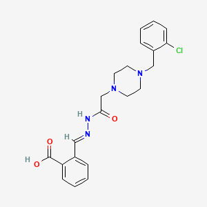 2-[(E)-(2-{[4-(2-chlorobenzyl)piperazin-1-yl]acetyl}hydrazinylidene)methyl]benzoic acid