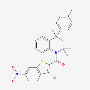 (3-chloro-6-nitro-1-benzothiophen-2-yl)[2,2,4-trimethyl-4-(4-methylphenyl)-3,4-dihydroquinolin-1(2H)-yl]methanone