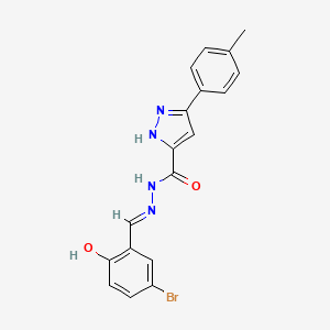 molecular formula C18H15BrN4O2 B11684194 5-P-Tolyl-2H-pyrazole-3-carboxylic acid (5-BR-2-hydroxy-benzylidene)-hydrazide 