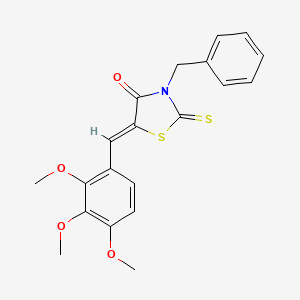 molecular formula C20H19NO4S2 B11684201 (5Z)-3-benzyl-2-thioxo-5-(2,3,4-trimethoxybenzylidene)-1,3-thiazolidin-4-one 