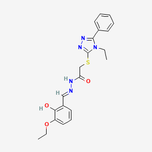 N'-[(E)-(3-ethoxy-2-hydroxyphenyl)methylidene]-2-[(4-ethyl-5-phenyl-4H-1,2,4-triazol-3-yl)sulfanyl]acetohydrazide